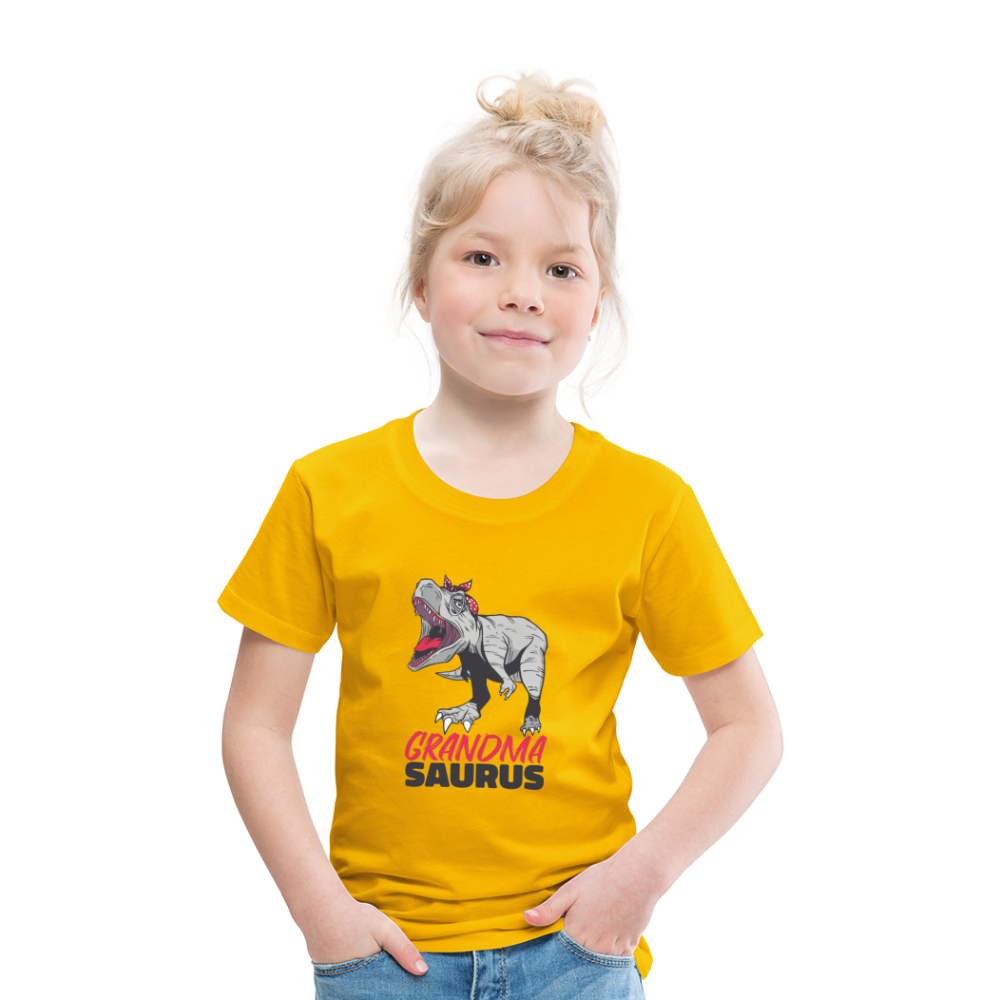 Kinder Premium T-Shirt Großmutter - Grandma Saurus - Sonnengelb