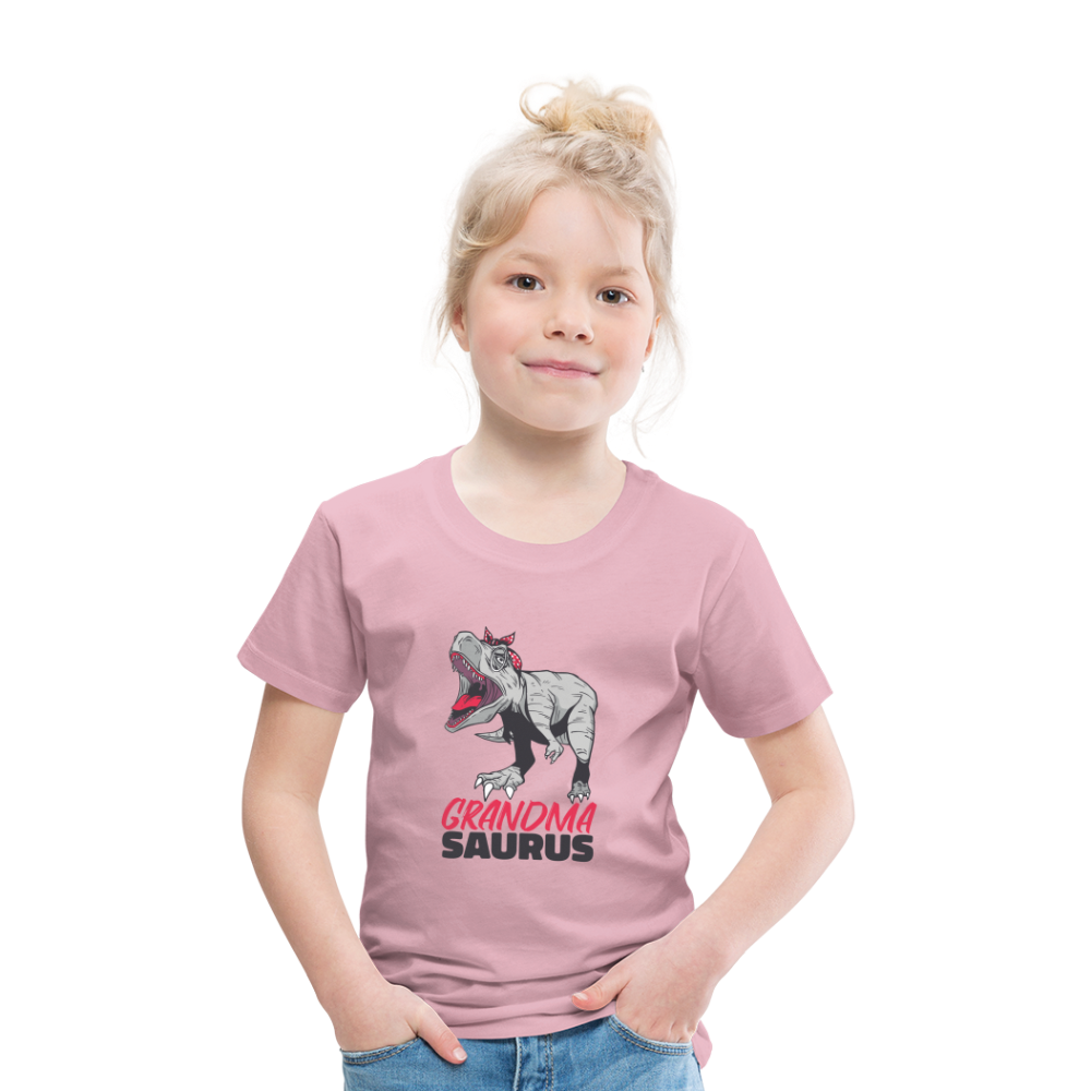 Kinder Premium T-Shirt Großmutter - Grandma Saurus - Hellrosa