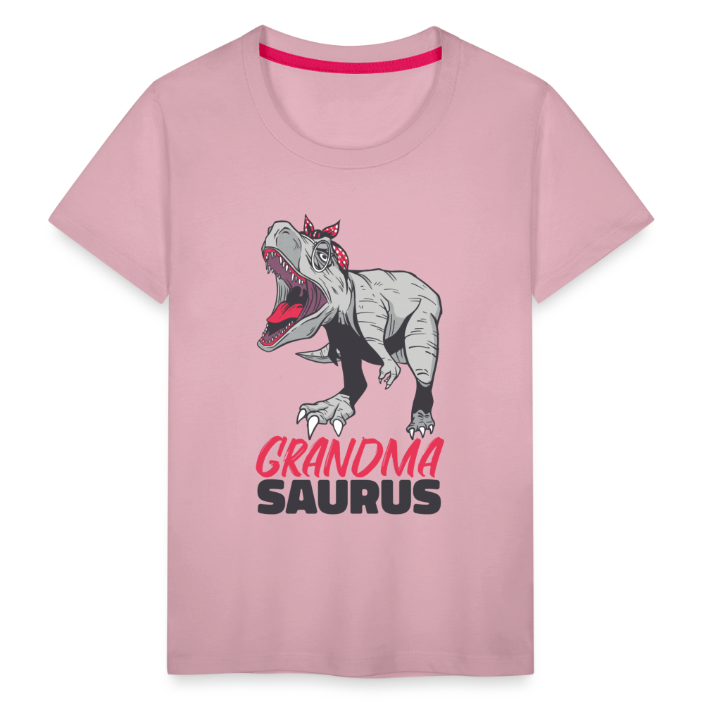 Kinder Premium T-Shirt Großmutter - Grandma Saurus - Hellrosa