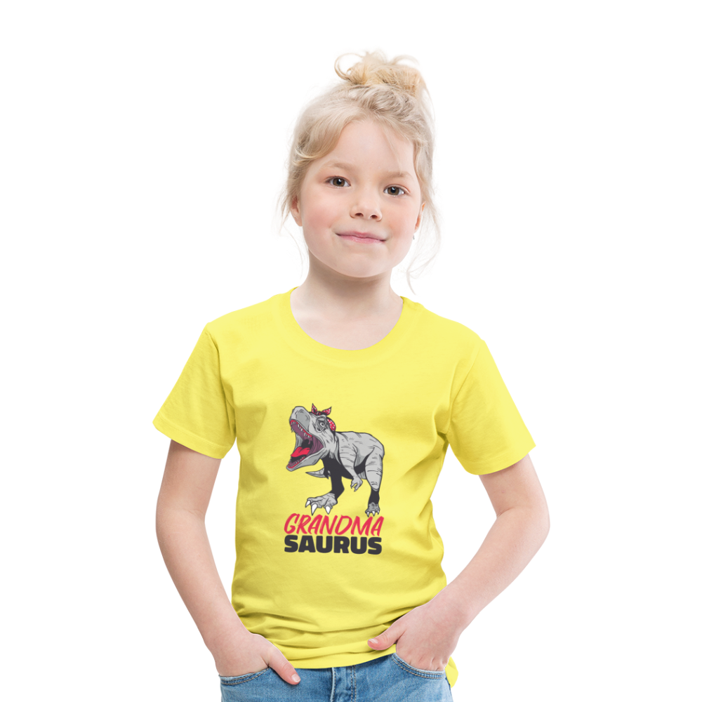 Kinder Premium T-Shirt Großmutter - Grandma Saurus - Gelb