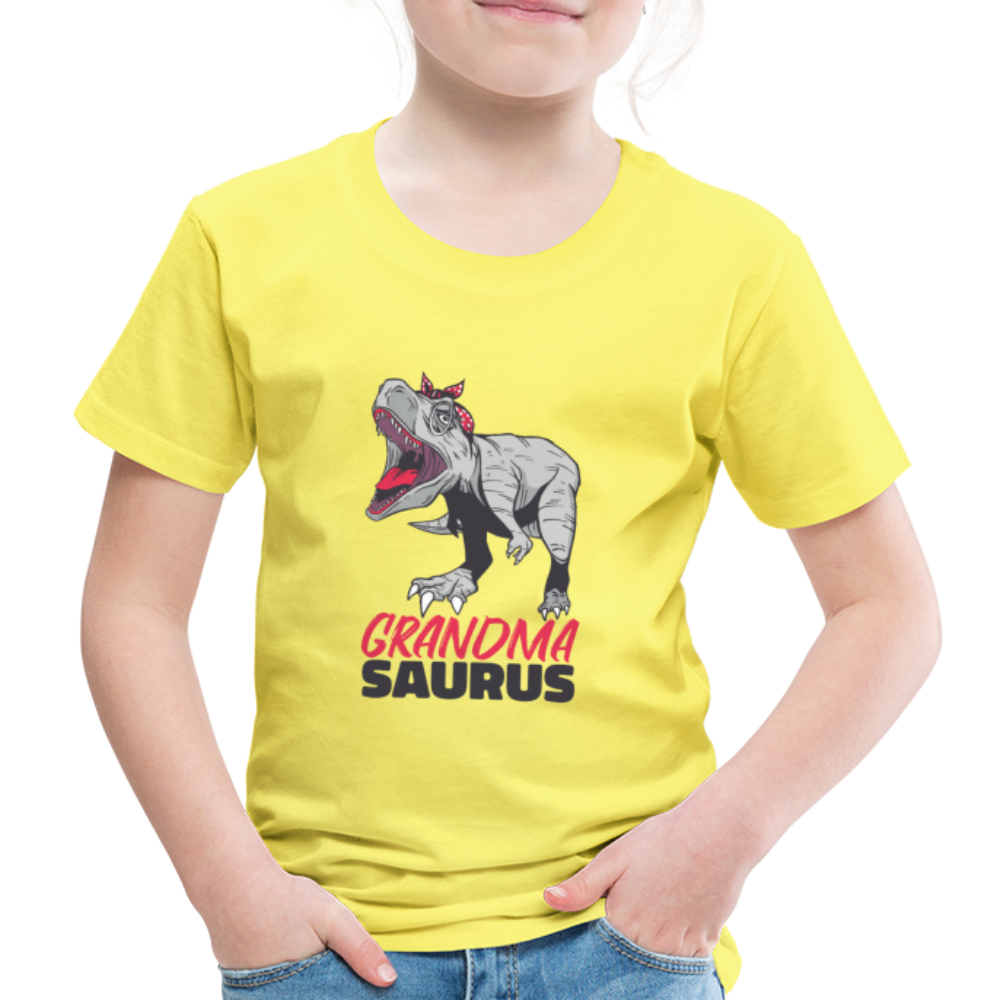 Kinder Premium T-Shirt Großmutter - Grandma Saurus - Gelb