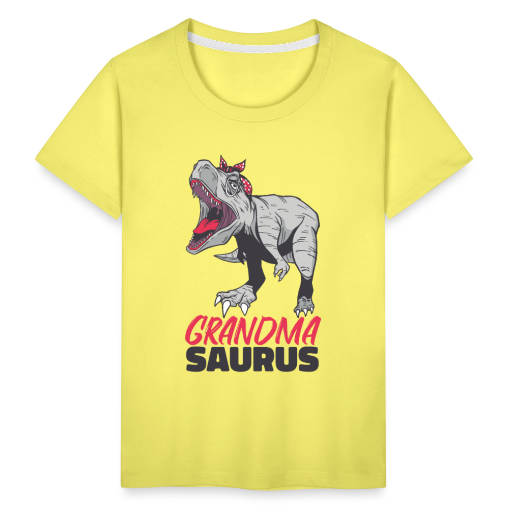 Kinder Premium T-Shirt Großmutter - Grandma Saurus - Gelb