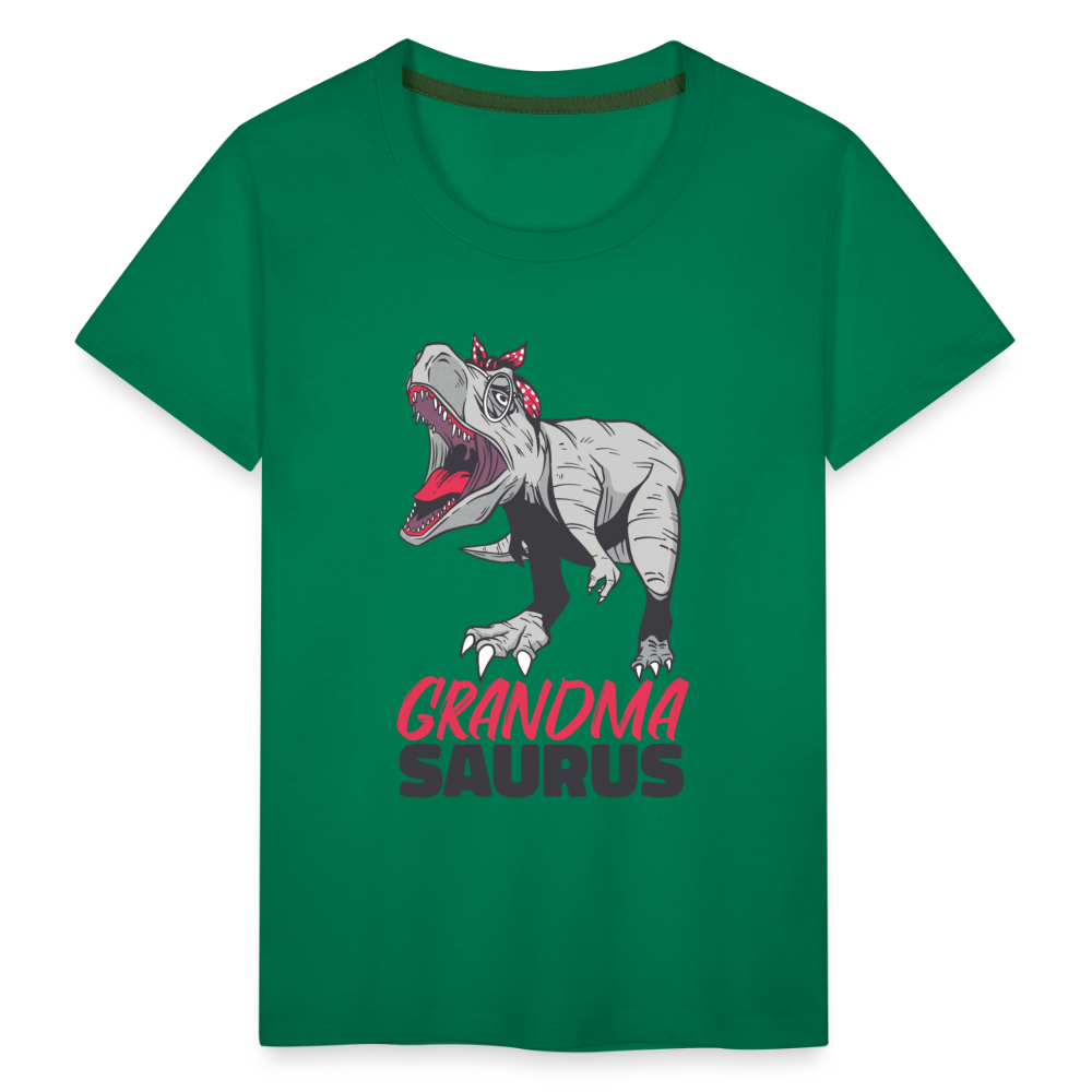 Kinder Premium T-Shirt Großmutter - Grandma Saurus - Kelly Green