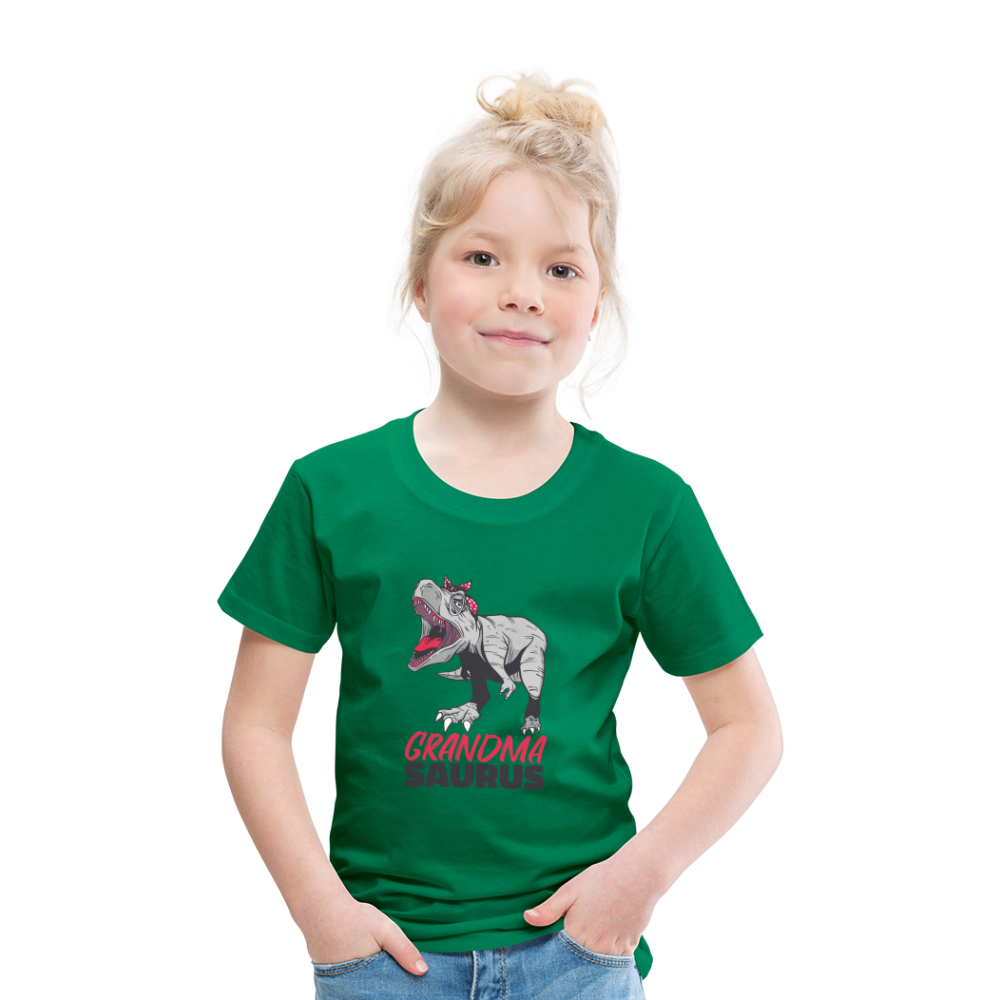 Kinder Premium T-Shirt Großmutter - Grandma Saurus - Kelly Green