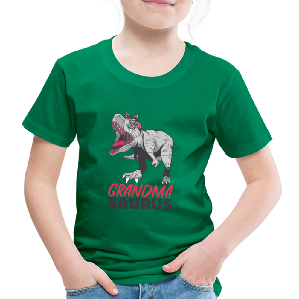 Kinder Premium T-Shirt Großmutter - Grandma Saurus - Kelly Green