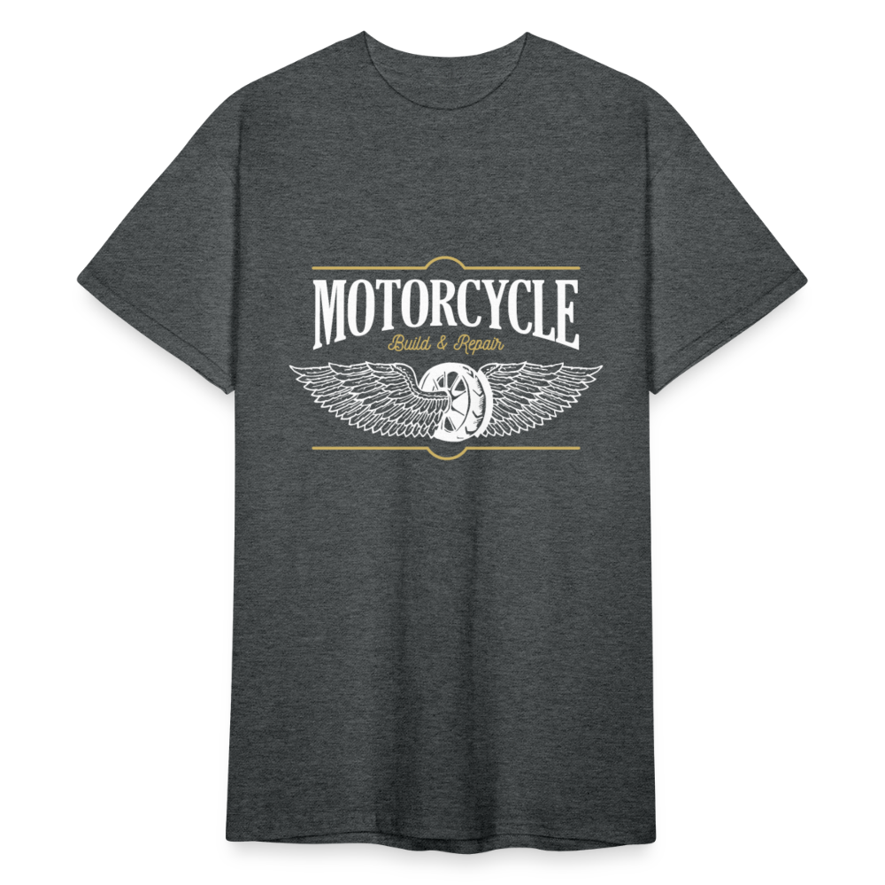 Herren - Männer Gildan Heavy T-Shirt Motorrad - Motorcycle - Dunkelgrau meliert