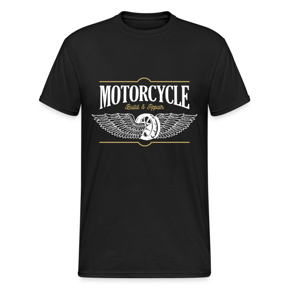 Herren - Männer Gildan Heavy T-Shirt Motorrad - Motorcycle - Schwarz