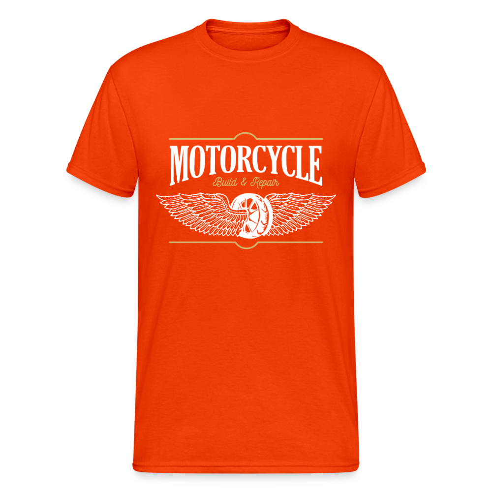 Herren - Männer Gildan Heavy T-Shirt Motorrad - Motorcycle - kräftig Orange