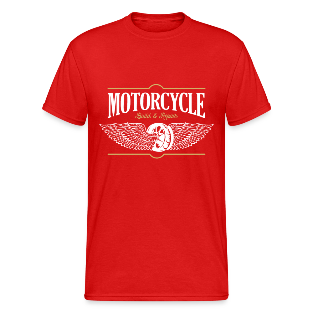 Herren - Männer Gildan Heavy T-Shirt Motorrad - Motorcycle - Rot