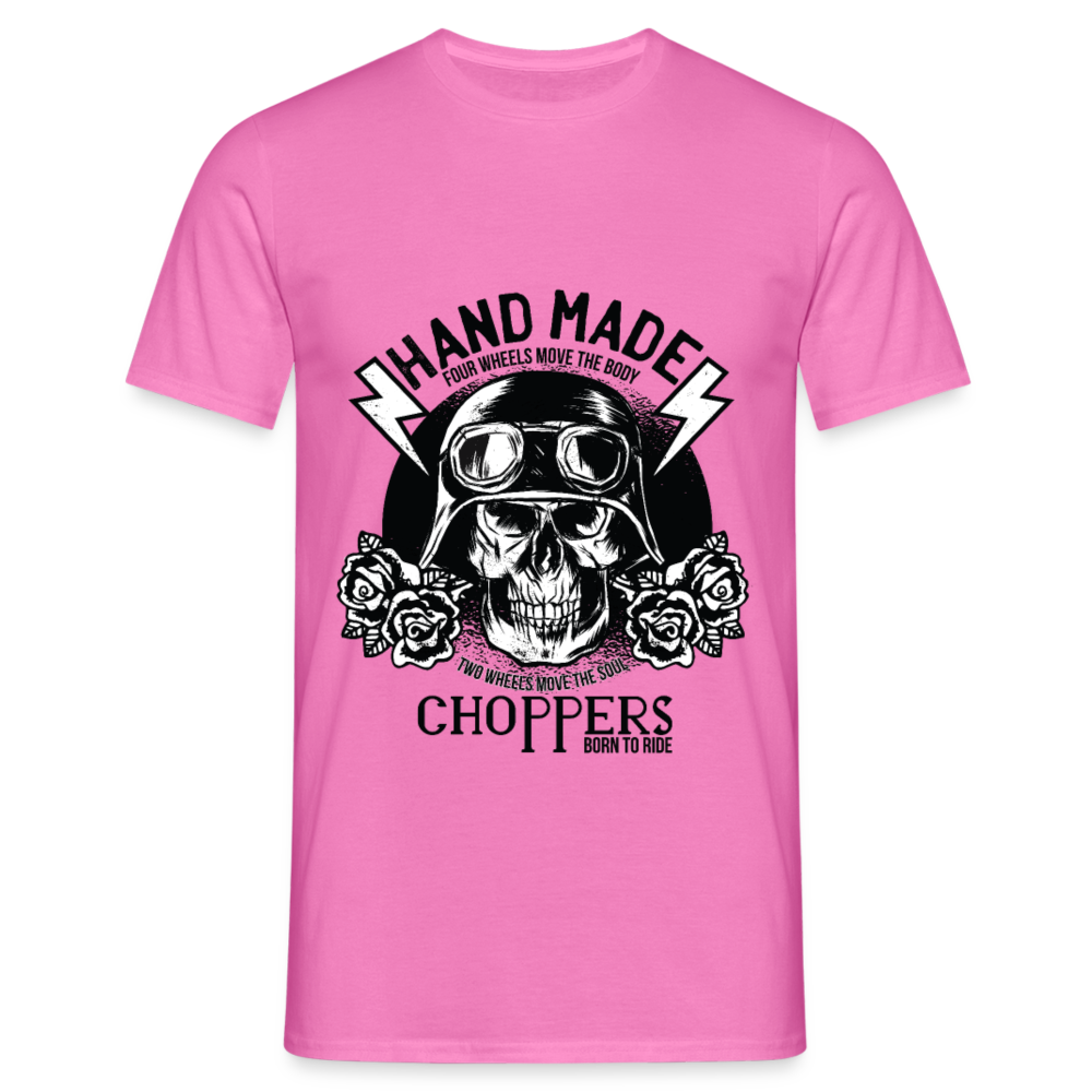 Herren - Männer T-Shirt Motorrad Totenkopf - Pink