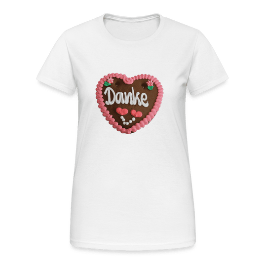 Damen Frauen Gildan Heavy T-Shirt Lebkuchenherz Danke - Munich Palms - Online Kaufhaus München