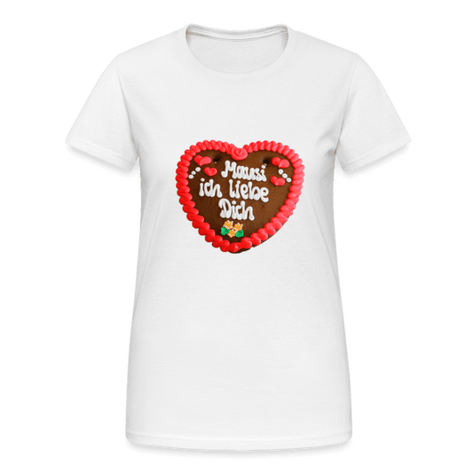 Damen - Frauen Gildan Heavy T-Shirt Lebkuchenherz Mausi ich liebe Dich - Online Kaufhaus München