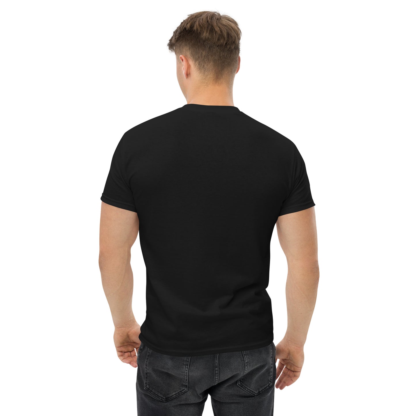 Schwarzes Unisex-T-Shirt Oktoberfest 2026 München Edition mit klassischem Design, Rückenansicht, von Online Kaufhaus München