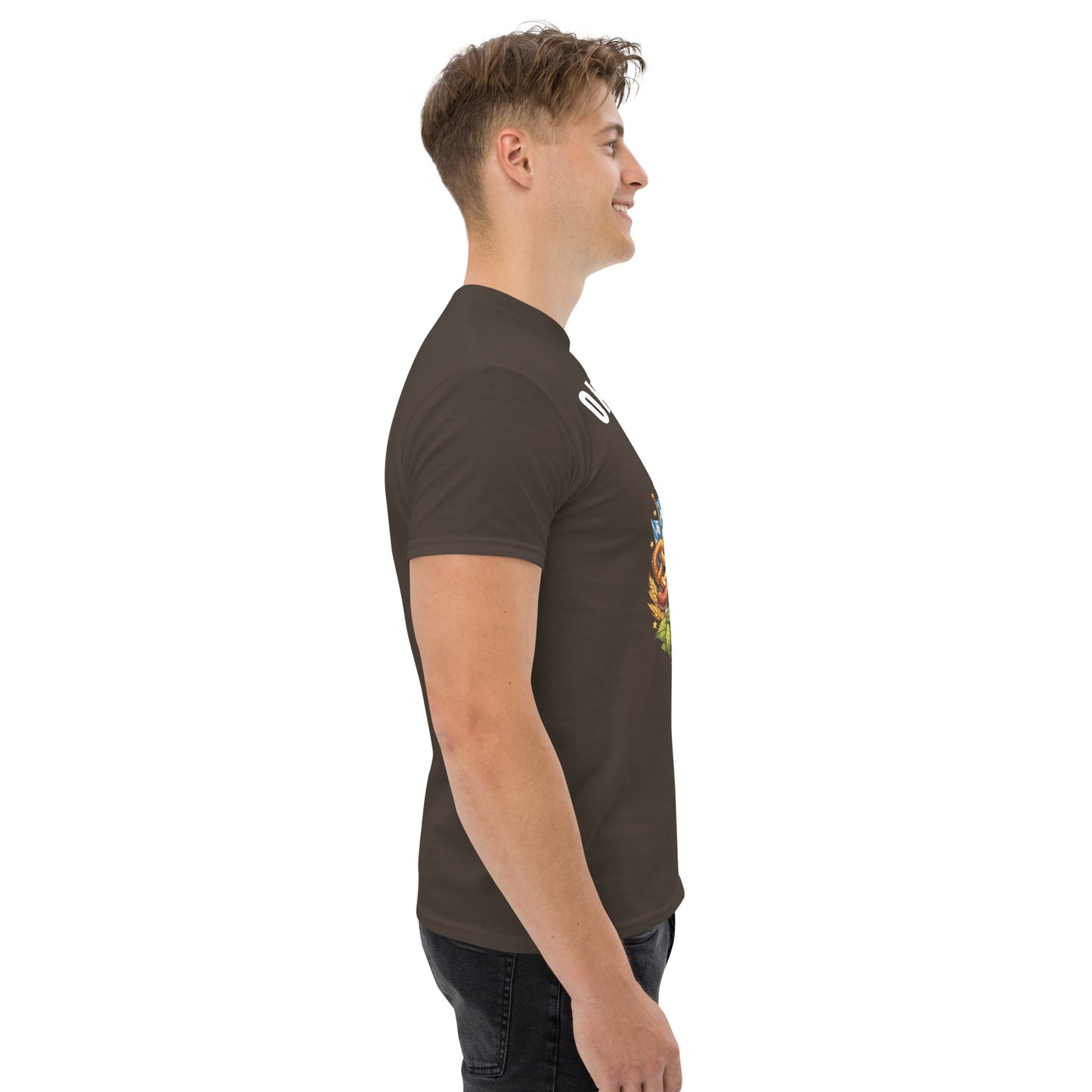 Klassisches Unisex-T-Shirt Oktoberfest 2026 – München Edition in Dunkelbraun, aus Baumwolle, mit Oktoberfest-Design.