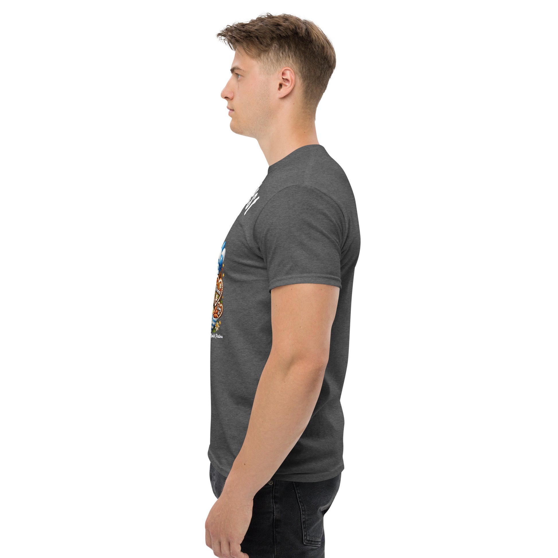 Dunkelgraues Unisex-T-Shirt Oktoberfest 2026 München Edition mit klassischem Design, ideal für Oktoberfest-Feiern.