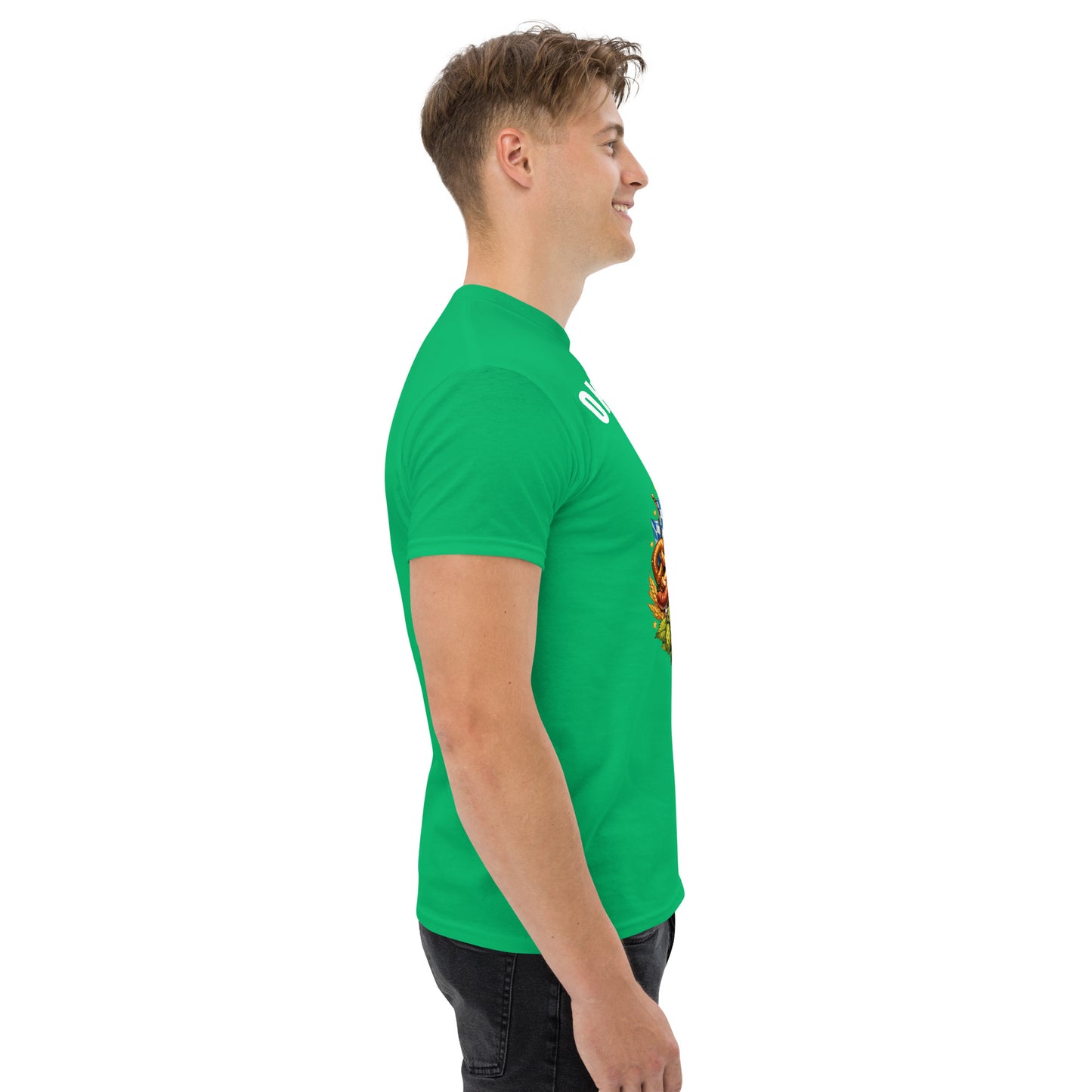 Unisex-Klassisches Oktoberfest T-Shirt in Irish Green, München Edition, mit traditionellem Design, für Damen und Herren.