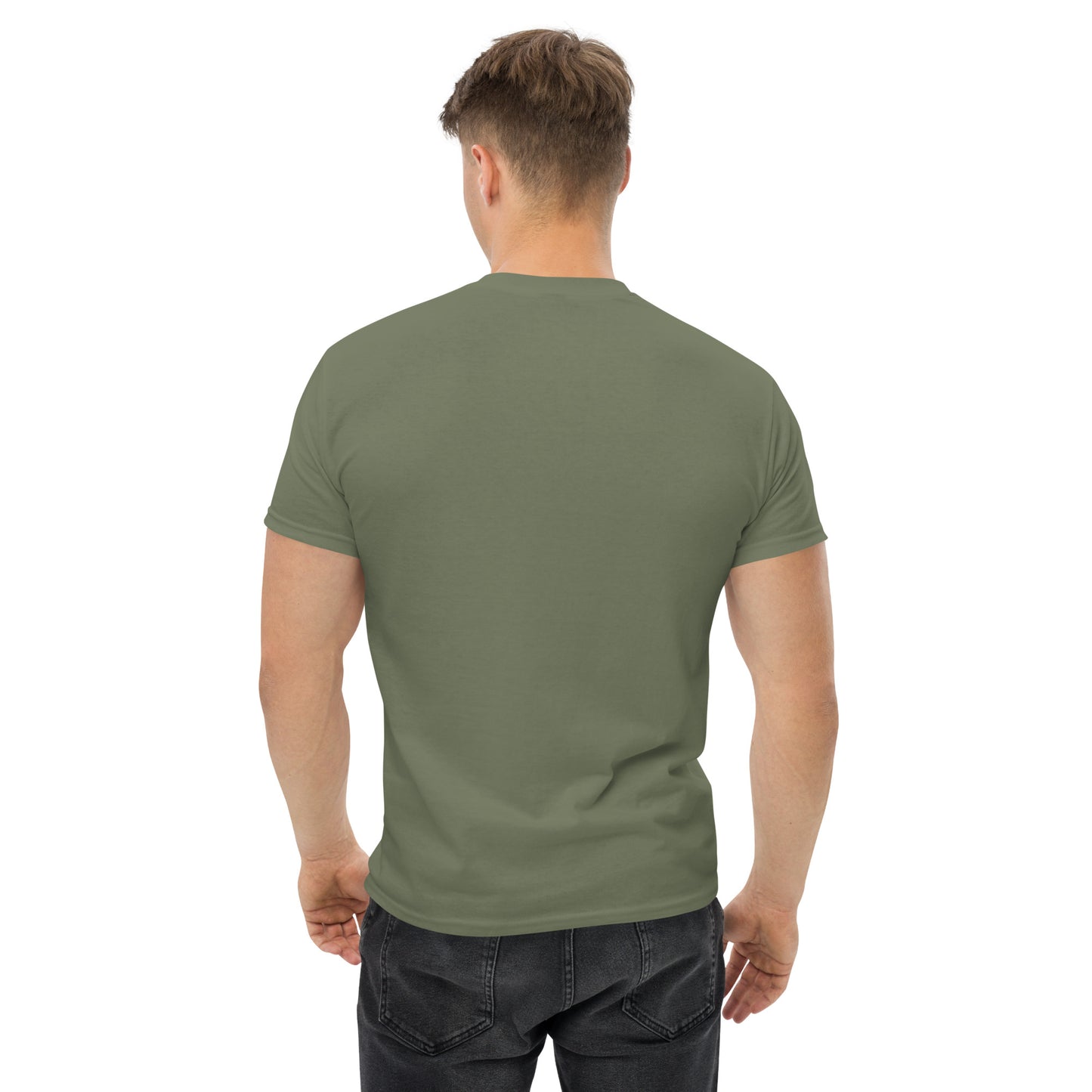 Unisex-T-Shirt Oktoberfest 2026 in Moosgrün mit Rückenprint, klassisches Design, München Edition, von Online Kaufhaus München