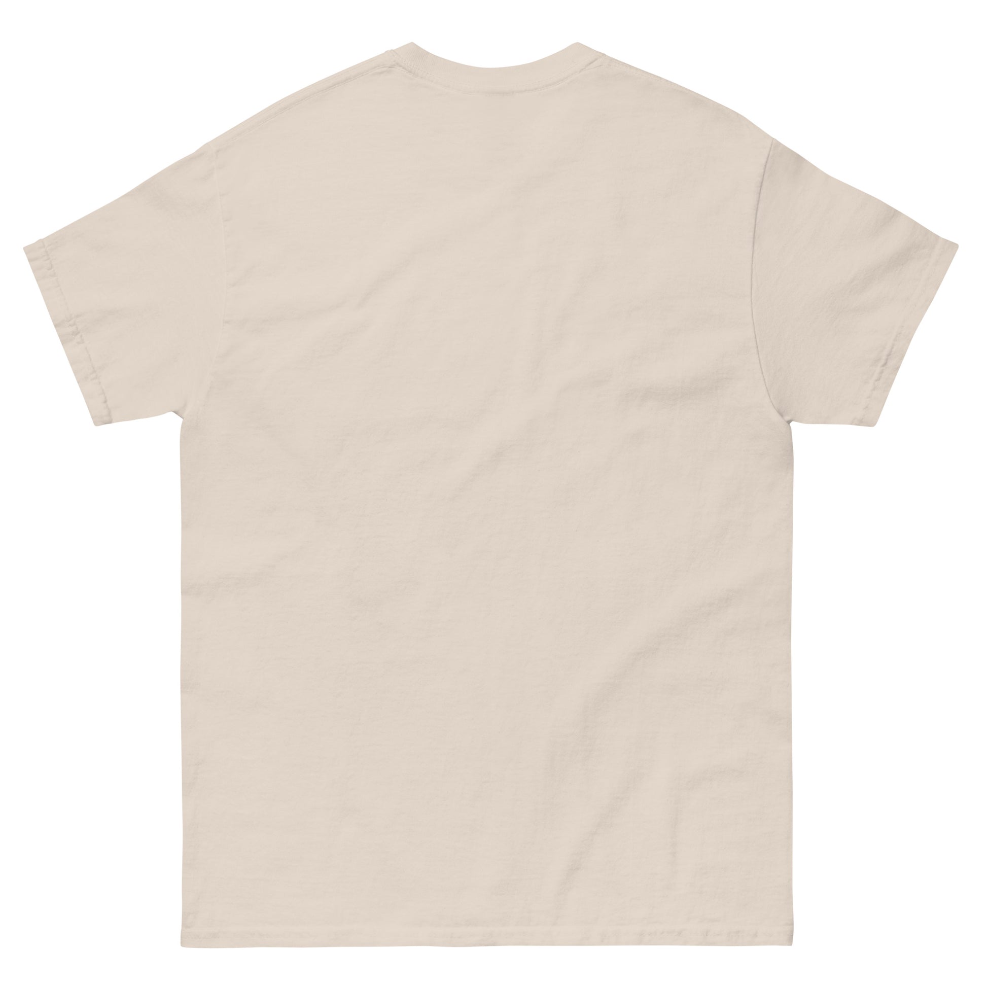 Unisex klassisches T-Shirt mit "I love Thailand" Aufdruck, natürliche Farbe, Rückenansicht, von Online Kaufhaus München.