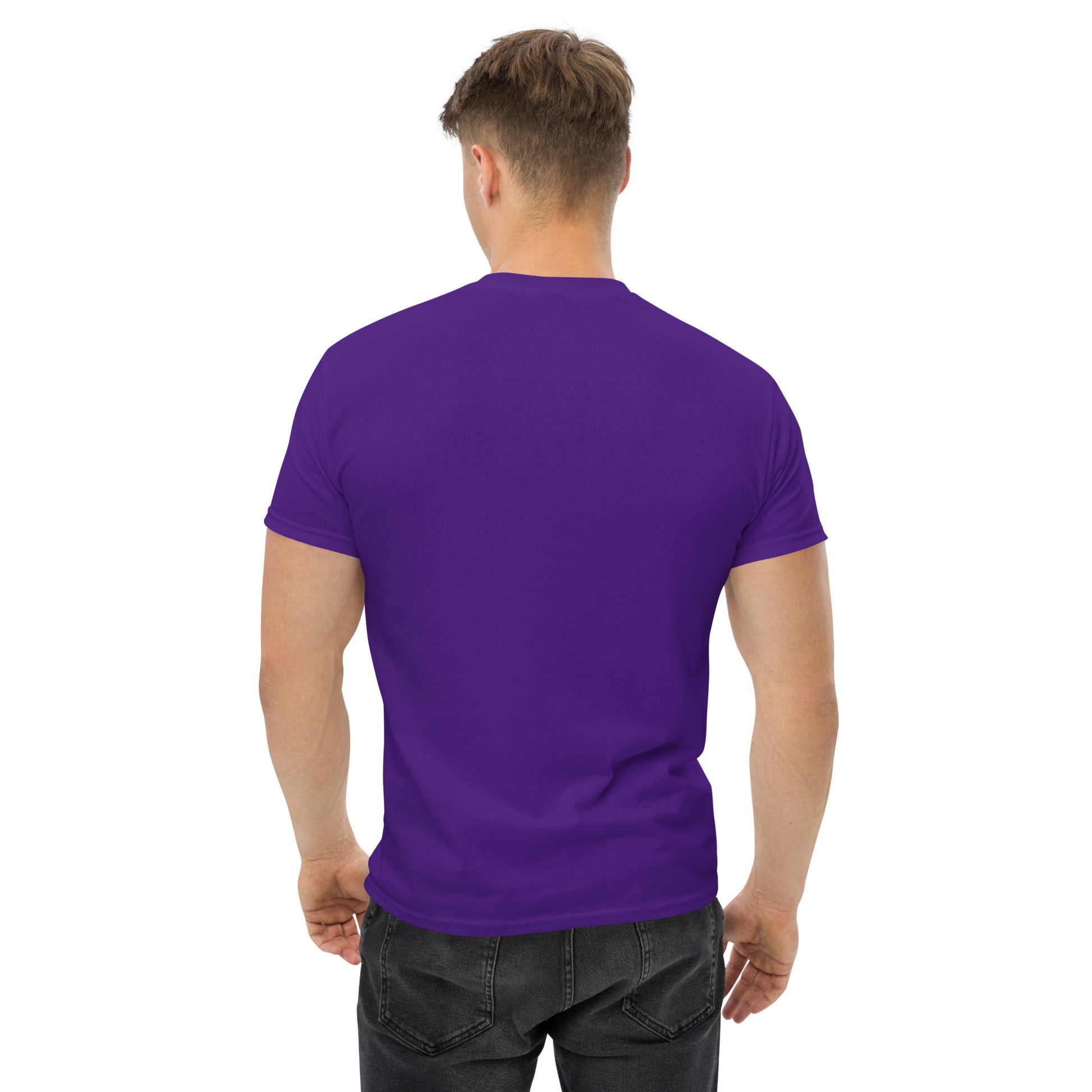 Unisex-Klassisches Oktoberfest T-Shirt München Edition in Lila, Rückenansicht, bequemes Baumwoll-Shirt für Damen und Herren.