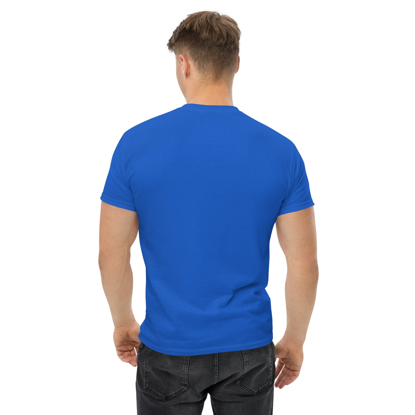 Klassisches Unisex-T-Shirt Oktoberfest 2026 München Edition, blau, mit traditionellem Design, Rückenansicht, Online Kaufhaus München.