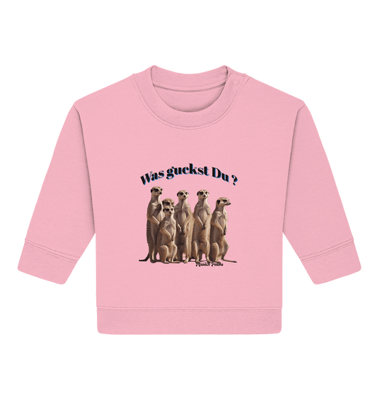 Was guckst Du ? Rudel Erdmännchen Design by Munich Palms - Baby Organic Sweatshirt - Online Kaufhaus München