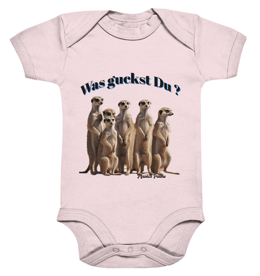 Was guckst Du ? Rudel Erdmännchen Design by Munich Palms - Organic Baby Bodysuite - Online Kaufhaus München