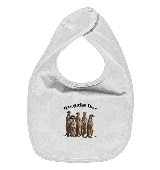 Was guckst Du ? Rudel Erdmännchen Design by Munich Palms - Organic Baby-Lätzchen - Online Kaufhaus München