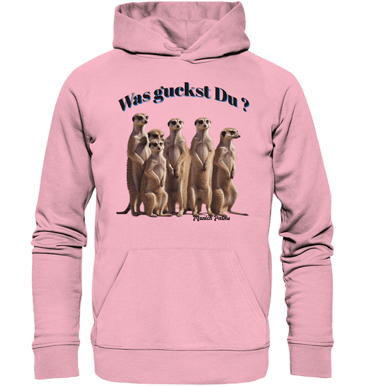 Was guckst Du ? Rudel Erdmännchen Design by Munich Palms - Organic Hoodie - Online Kaufhaus München