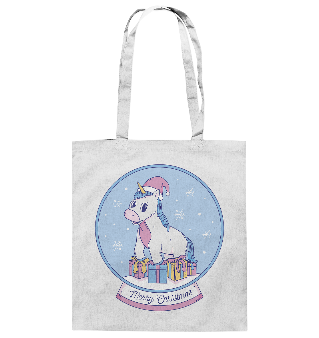 Christmas, Christmas ball with unicorn, Unicorn Merry Christmas - cotton bag