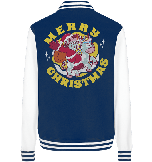 Nikolaus auf Einhorn reitend , Santa Claus Unicorn ,Merry Christmas  - College Jacket