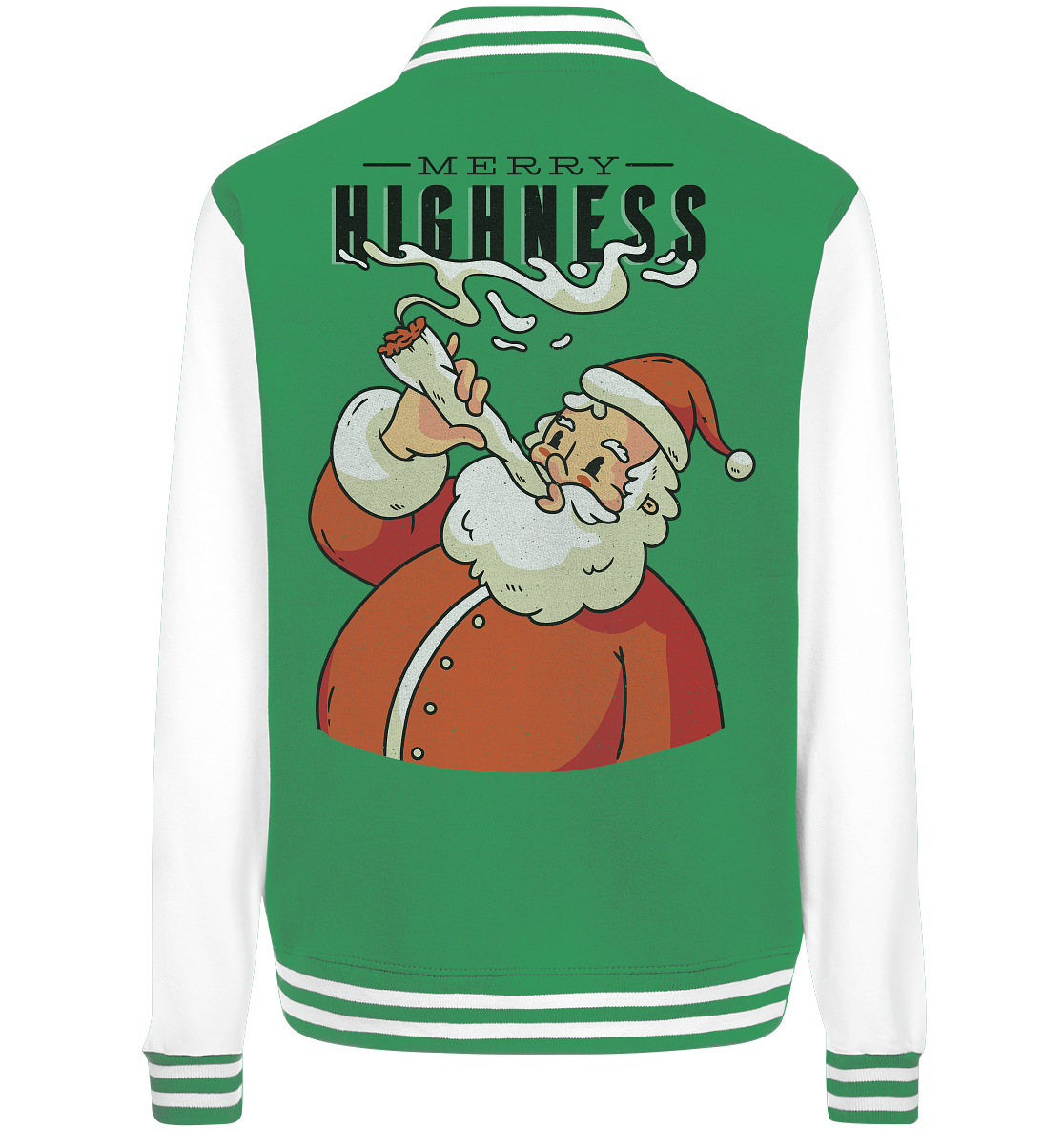Weihnachten Kiffender Weihnachtsmann Nikolaus Merry Highness - College Jacket