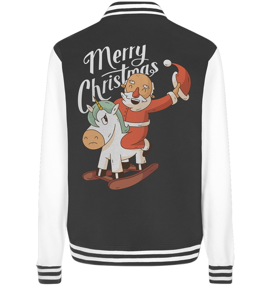 Weihnachten Nikolaus am Schaukelpferd Merry Christmas  - College Jacket