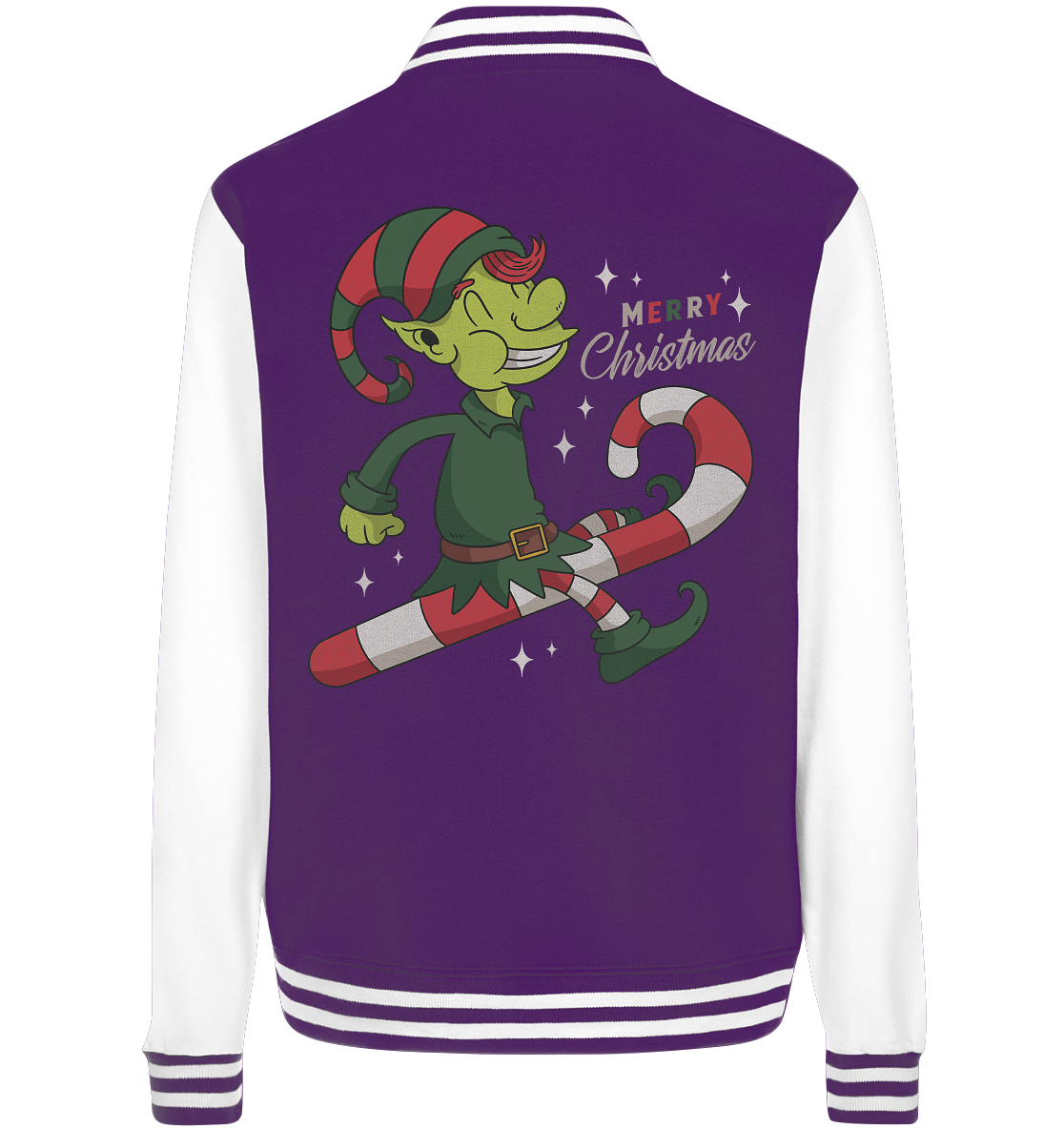 Weihnacht Design Netter Weihnachtself  mit Zuckerstange Merry Christmas - College Jacket