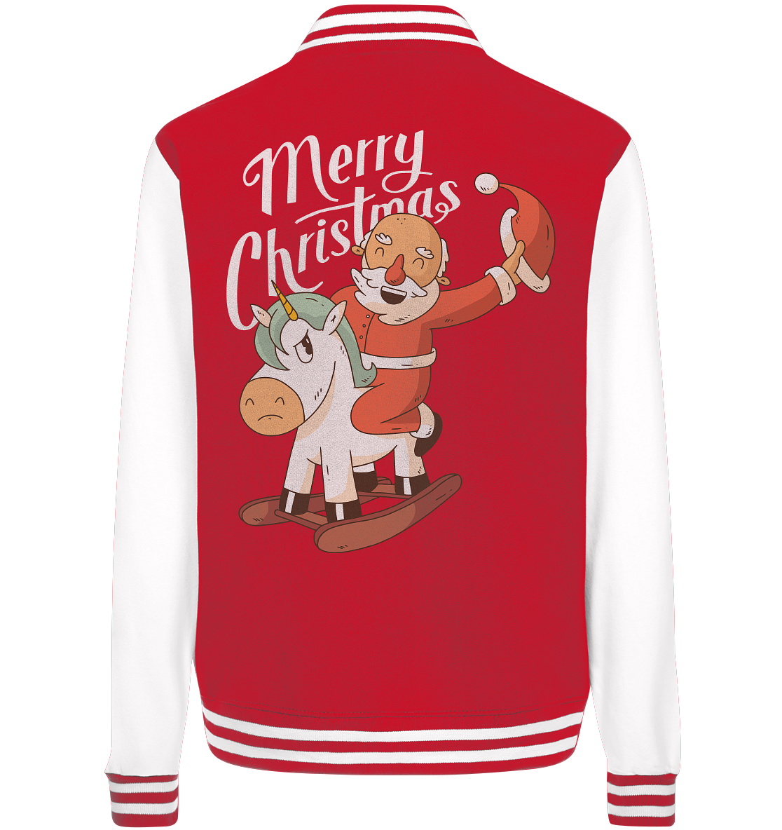 Weihnachten Nikolaus am Schaukelpferd Merry Christmas  - College Jacket