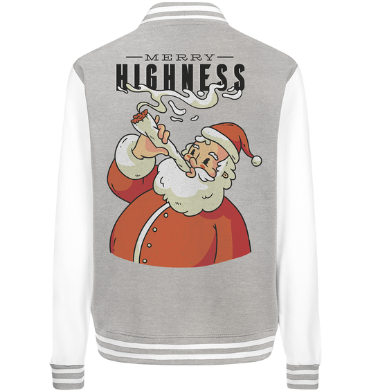 Weihnachten Kiffender Weihnachtsmann Nikolaus Merry Highness - College Jacket