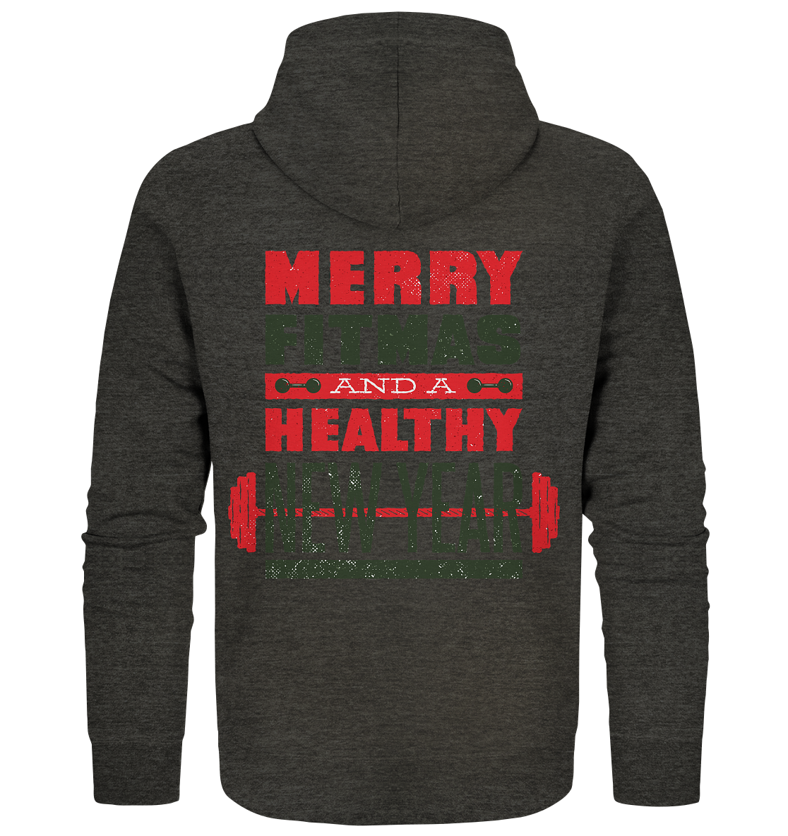 Weihnachtliches Design, Gym, Merry Fitmas and a Healthy New Year - Organic Zipper