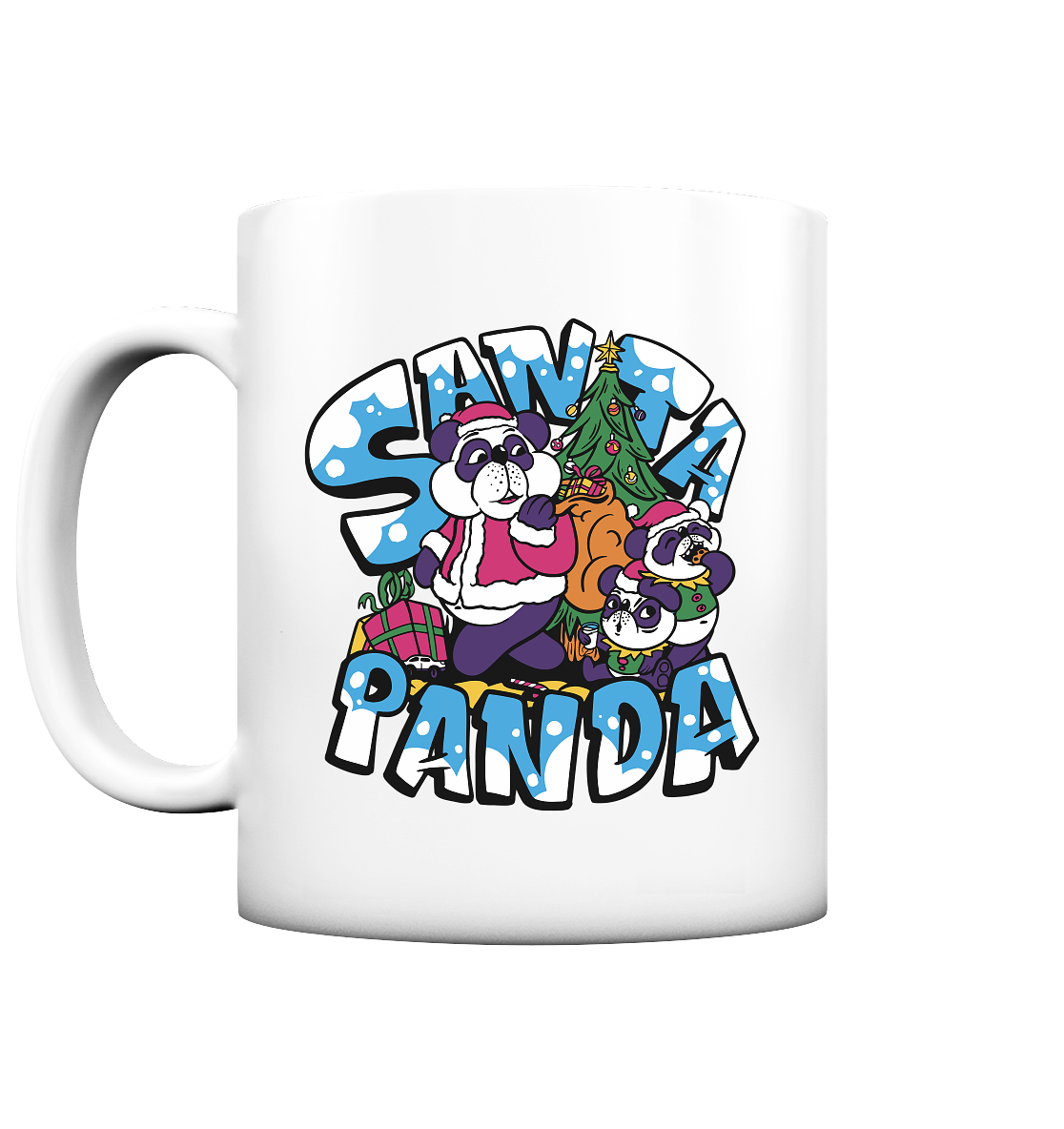 Christmas, Santa Panda, Santa Claus Panda, Merry Christmas - matt cup