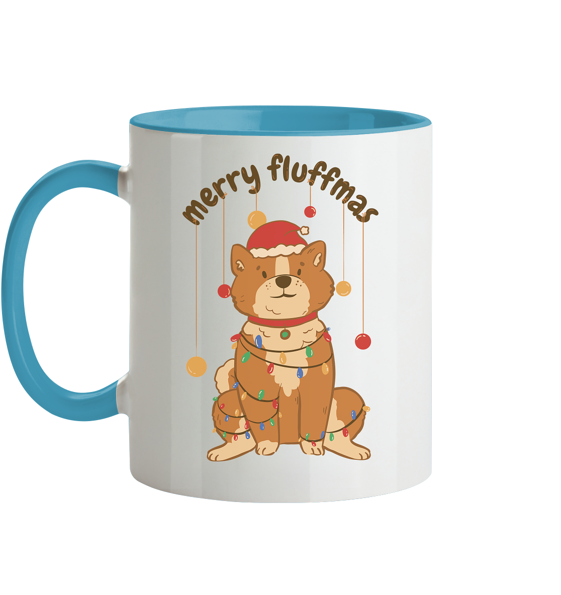 Weihnachtliches Motiv Fun Merry Fluffmas - Tasse zweifarbig