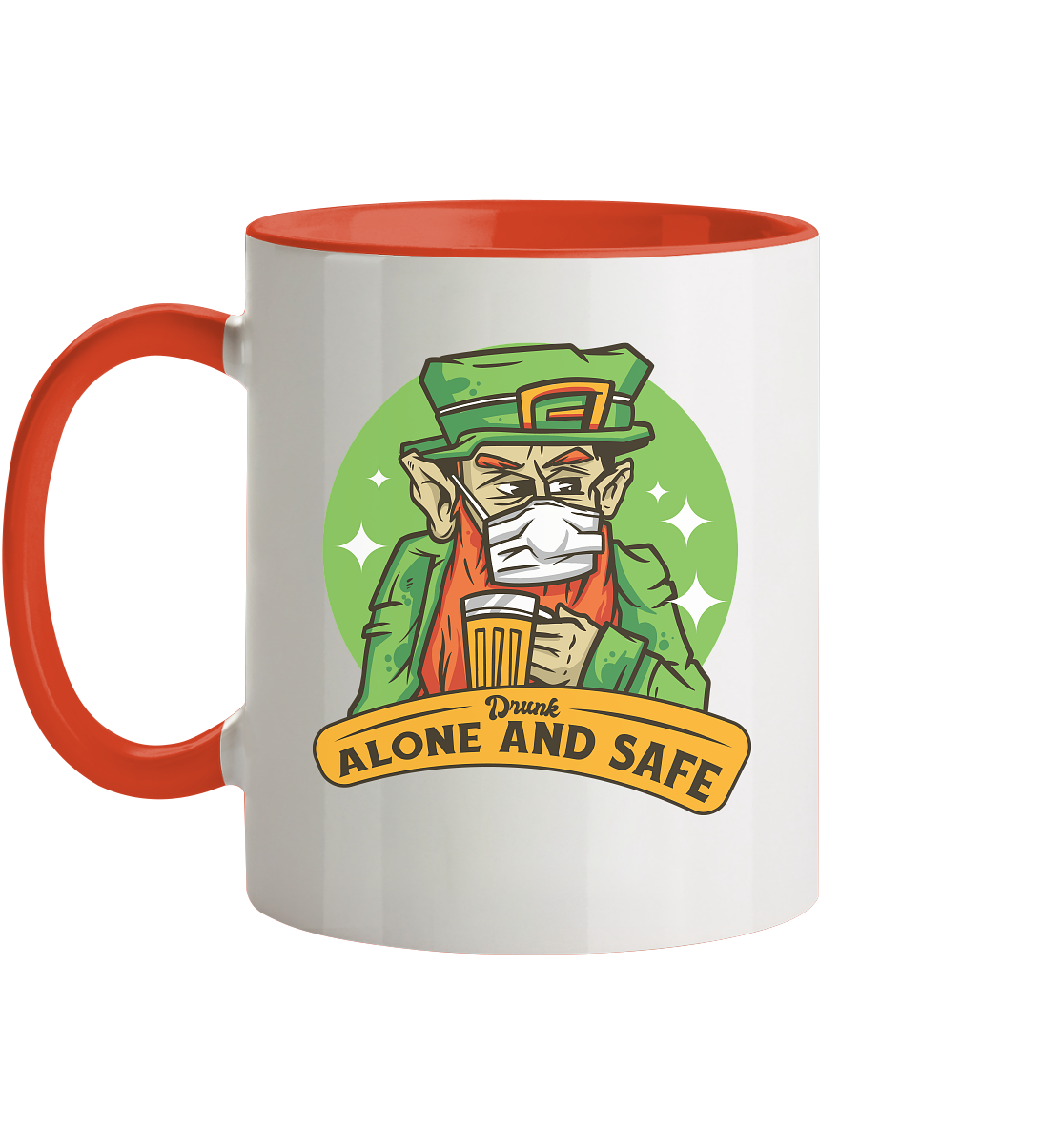 Tasse mit Spruch Drink alone and safe - Tasse zweifarbig - Online Kaufhaus München