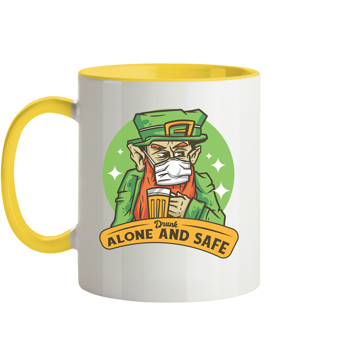 Tasse mit Spruch Drink alone and safe - Tasse zweifarbig - Online Kaufhaus München