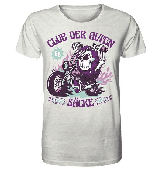 Club der alten Säcke ,Biker ,Motorradfahrer Skelett - Organic Shirt (meliert) - Online Kaufhaus München