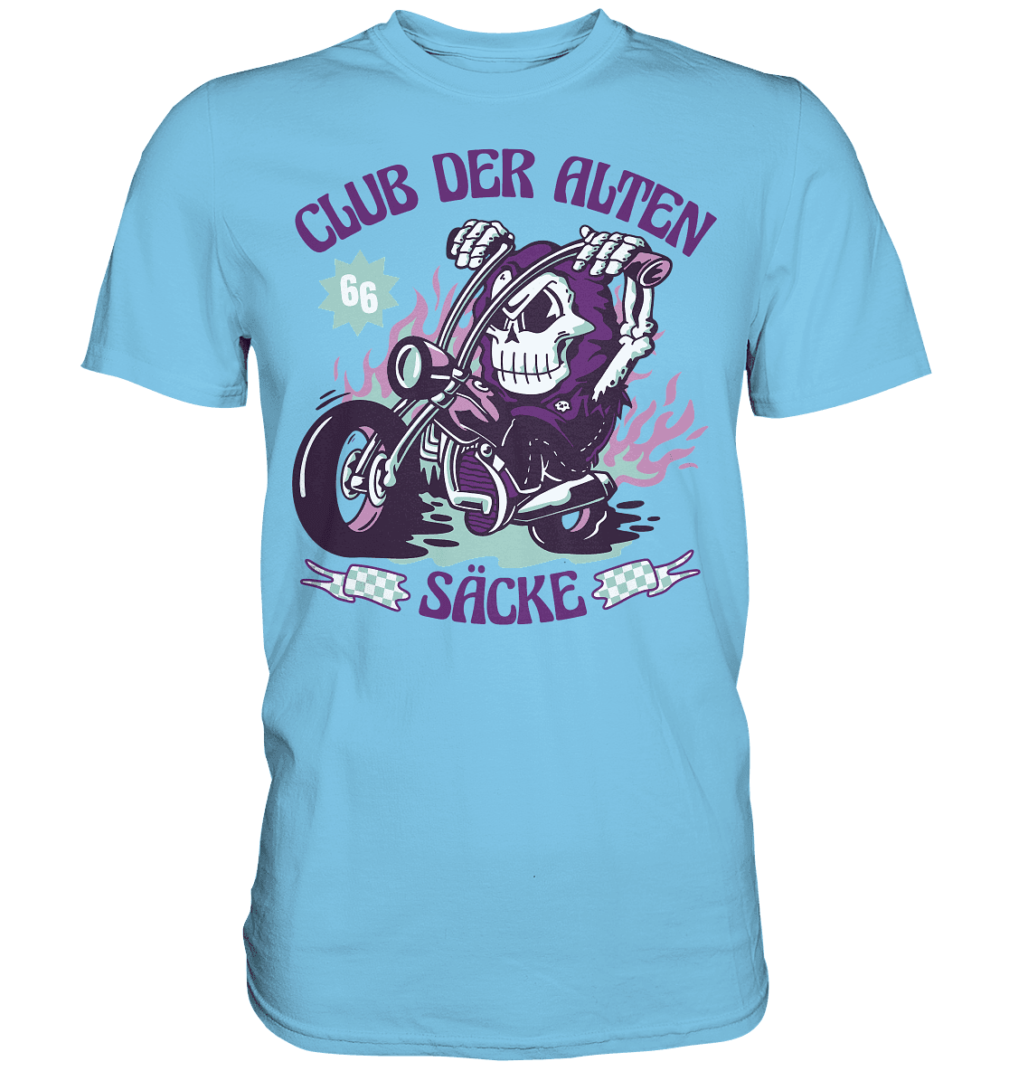 Club der alten Säcke ,Biker ,Motorradfahrer Skelett - Premium Shirt - Online Kaufhaus München