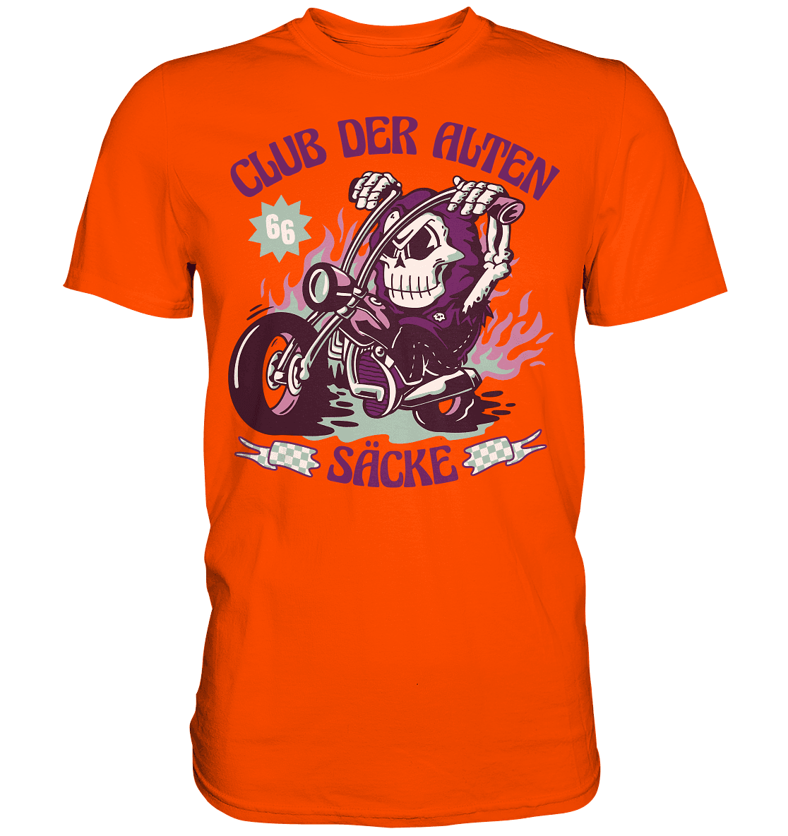 Club der alten Säcke ,Biker ,Motorradfahrer Skelett - Premium Shirt - Online Kaufhaus München