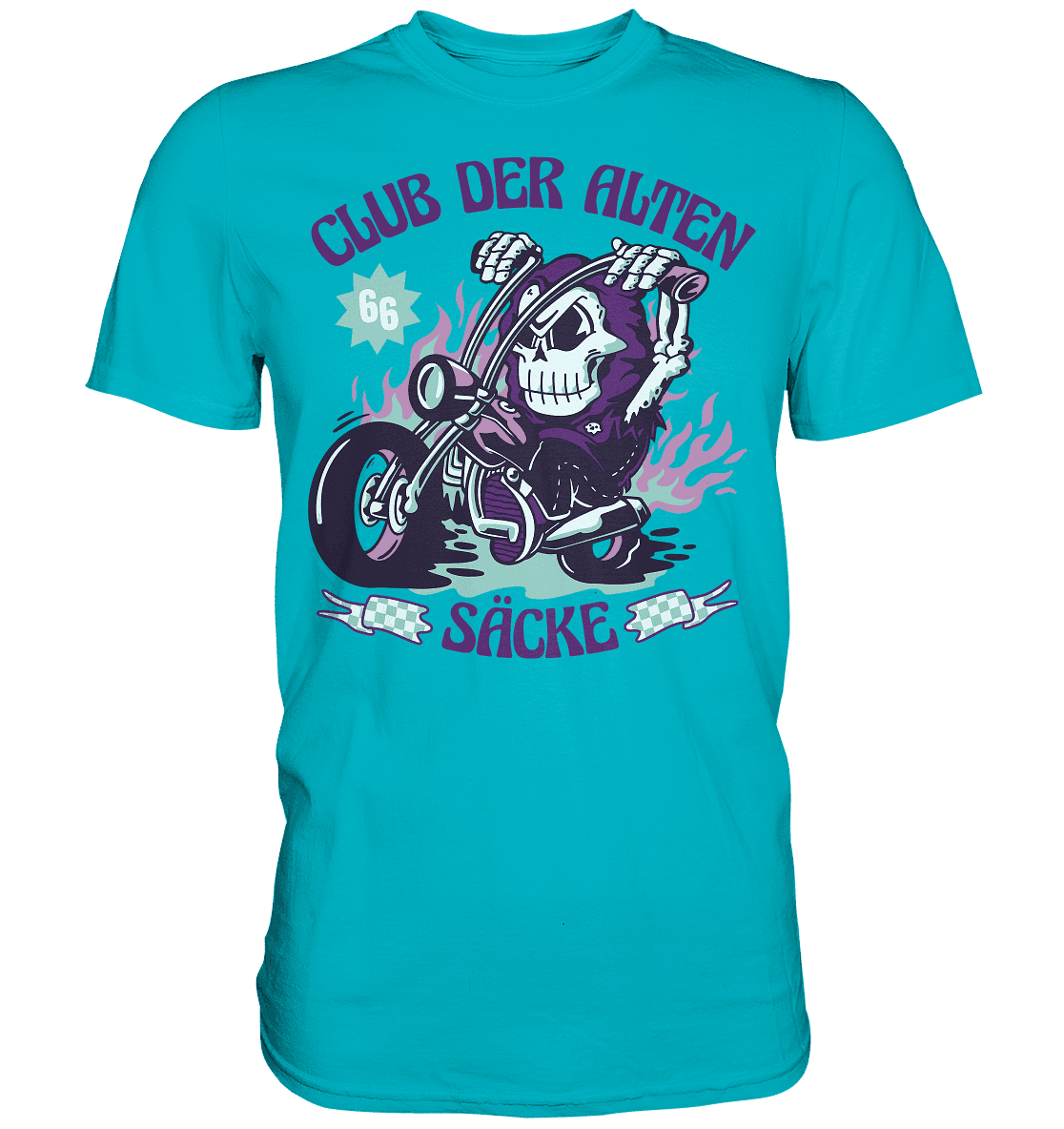 Club der alten Säcke ,Biker ,Motorradfahrer Skelett - Premium Shirt - Online Kaufhaus München