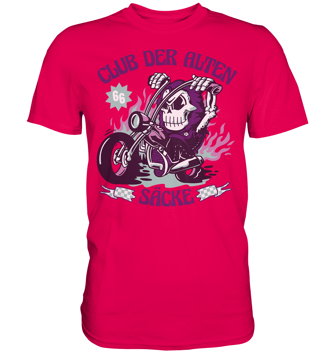 Club der alten Säcke ,Biker ,Motorradfahrer Skelett - Premium Shirt - Online Kaufhaus München