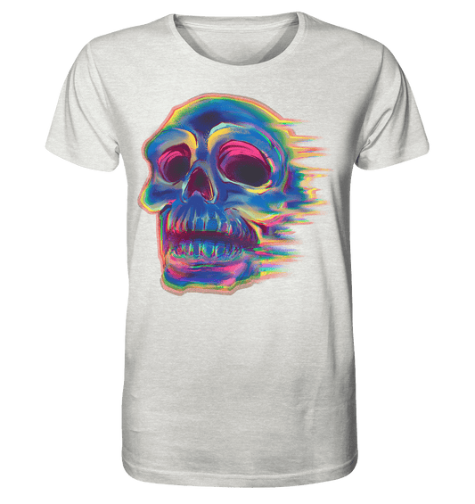 Design menschlicher Schädel, Totenkopf , Biker - Organic Shirt (meliert) - Online Kaufhaus München