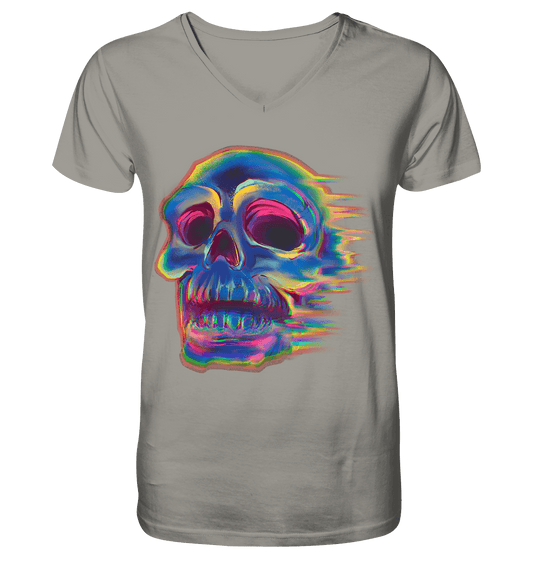 Design menschlicher Schädel, Totenkopf , Biker - V-Neck Shirt - Online Kaufhaus München
