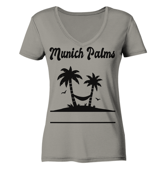 Design Munich Palms - Ladies V-Neck Shirt - Online Kaufhaus München