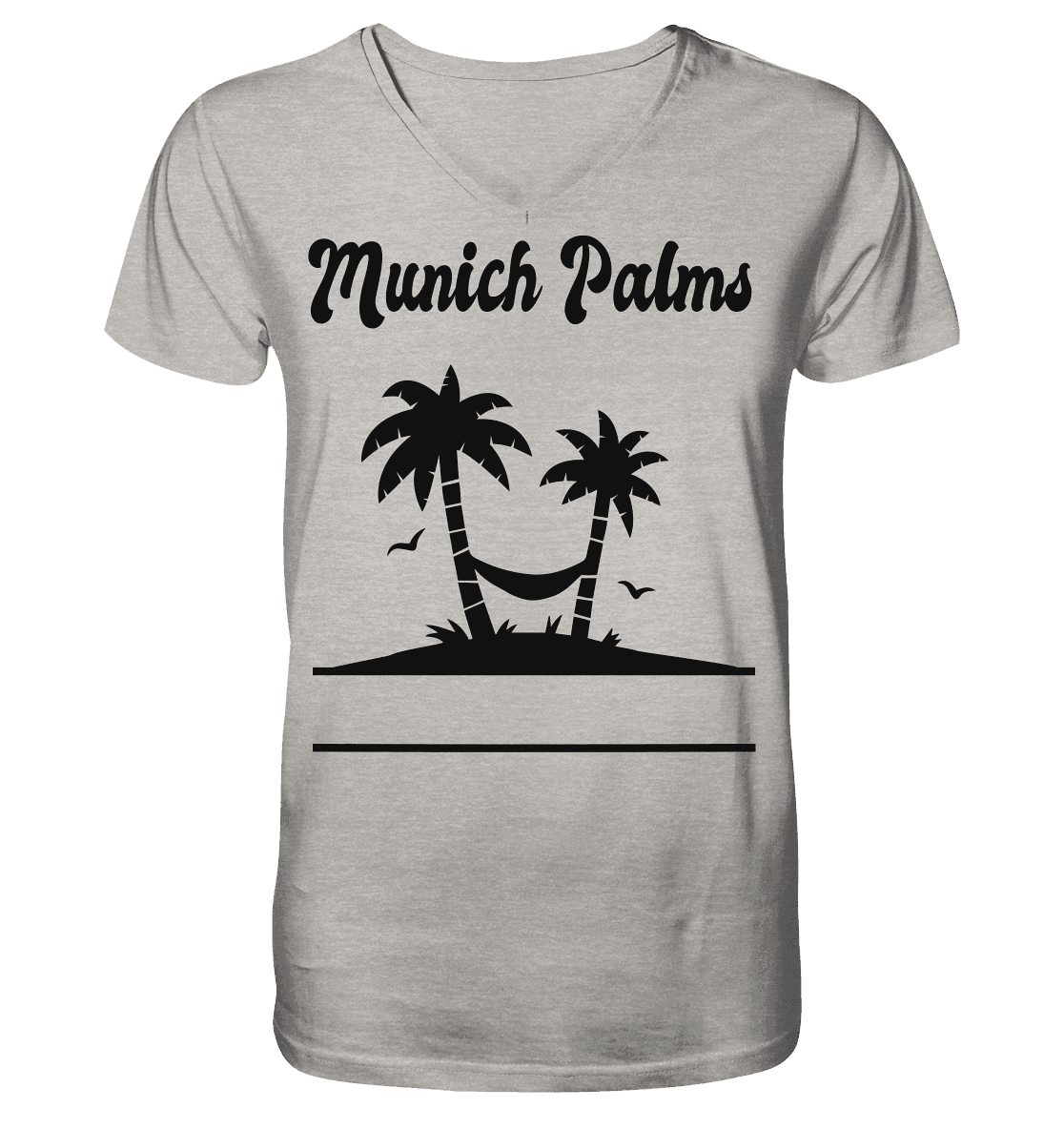 Design Munich Palms - Mens Organic V-Neck Shirt - Online Kaufhaus München