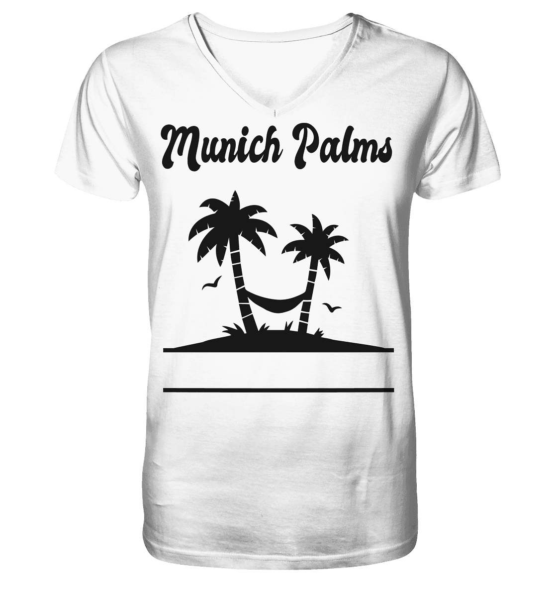 Design Munich Palms - Mens Organic V-Neck Shirt - Online Kaufhaus München